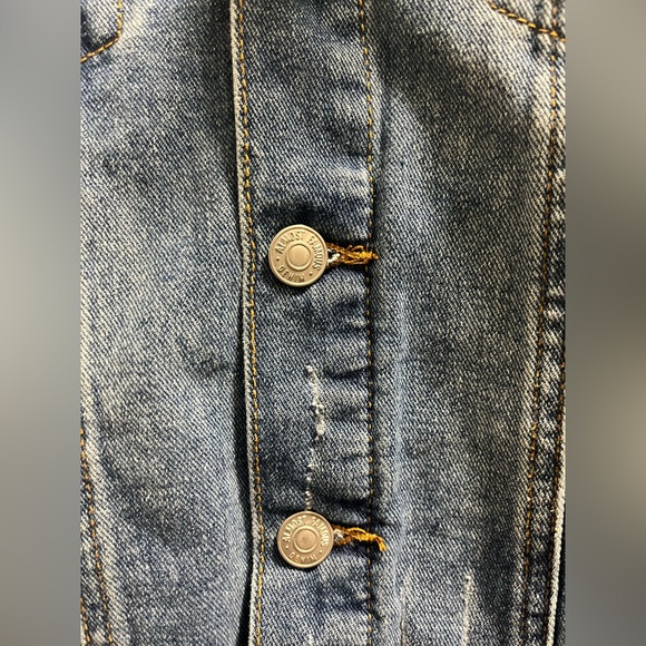 Almost Famous Ripped Blue Jean Jacket Size M - Picture 2 of 8